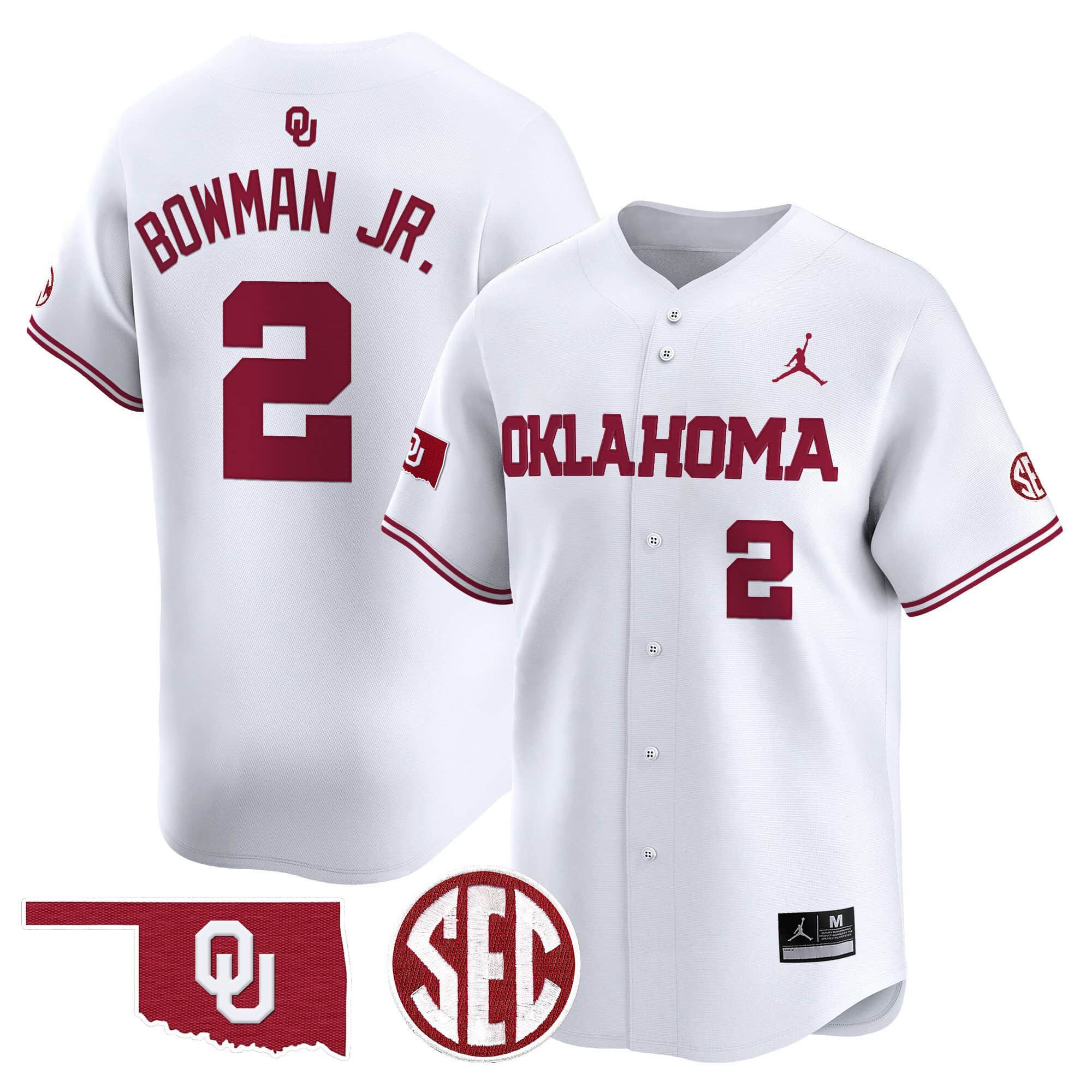 Men Oklahoma Sooners #2 Bowman jr White 2024 Vapor Premier Limited NCAA Jersey